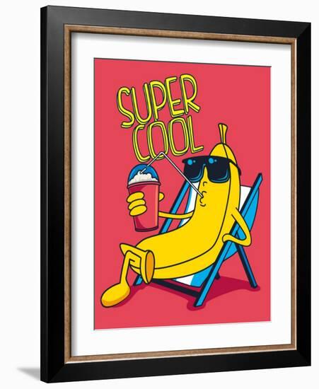 Cartoon Banana Vector Character, Milkshake-braingraph-Framed Art Print