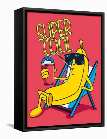 Cartoon Banana Vector Character, Milkshake-braingraph-Framed Stretched Canvas