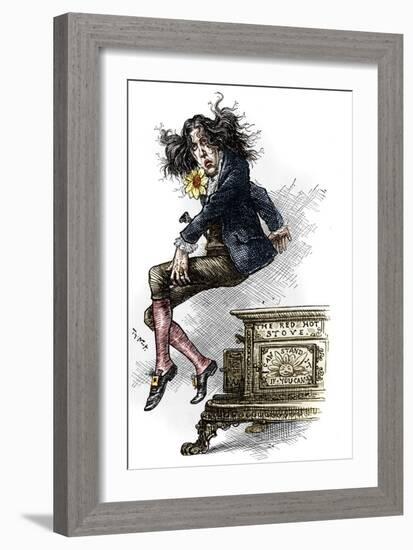 Cartoon by Oscar Wilde (1854-1900), Dressed in Dandy, Made during His Trip to the United States in-Thomas Nast-Framed Giclee Print