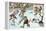 Cartoon Cats Playing Ice Hockey-null-Framed Stretched Canvas