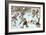 Cartoon Cats Playing Ice Hockey-null-Framed Art Print