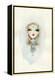 Cartoon Cute Child Girl . Watercolor Illustration-Anna Ismagilova-Framed Stretched Canvas