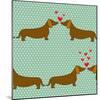 Cartoon Dogs Pattern.-TashaNatasha-Mounted Art Print
