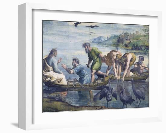 Cartoon for The Miraculous Draught of Fishes-Raphael-Framed Giclee Print