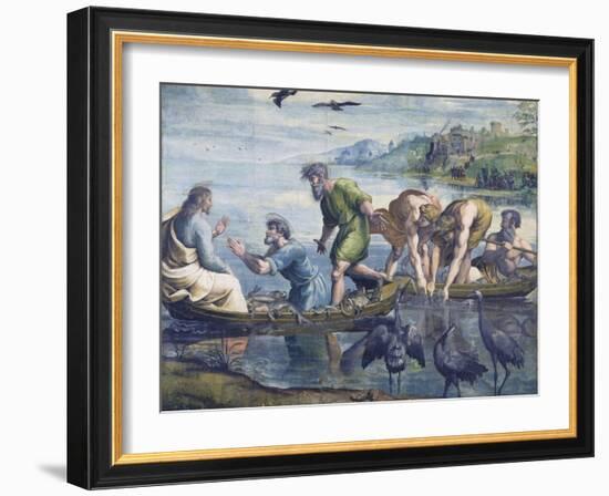 Cartoon for The Miraculous Draught of Fishes-Raphael-Framed Giclee Print