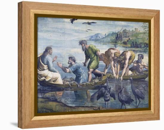 Cartoon for The Miraculous Draught of Fishes-Raphael-Framed Premier Image Canvas