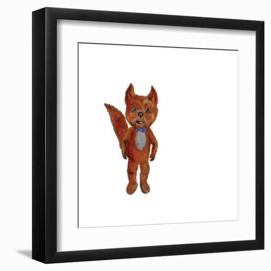 Cartoon Fox Hand Painted Watercolor Illustration Isolated on White Background-ramiia-Framed Art Print