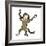 Cartoon Frightened Monkey-lineartestpilot-Framed Art Print