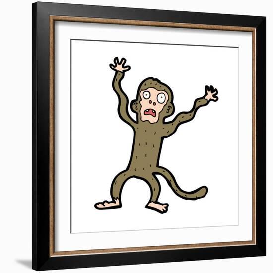 Cartoon Frightened Monkey-lineartestpilot-Framed Art Print