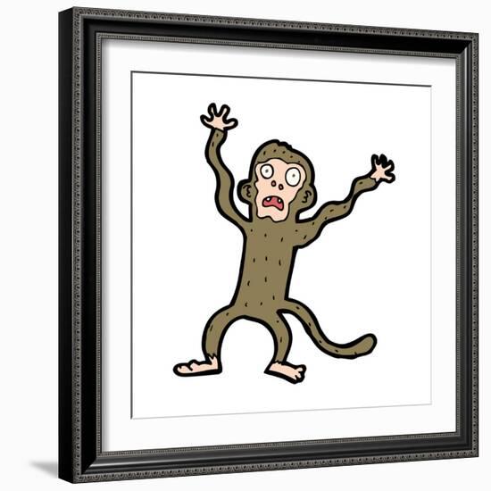 Cartoon Frightened Monkey-lineartestpilot-Framed Art Print