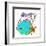 Cartoon Funny Fish Greeting Card Design Hand Drawn. Humorous Cartoon Hand Drawn Colorful Fish Holdi-Popmarleo-Framed Art Print