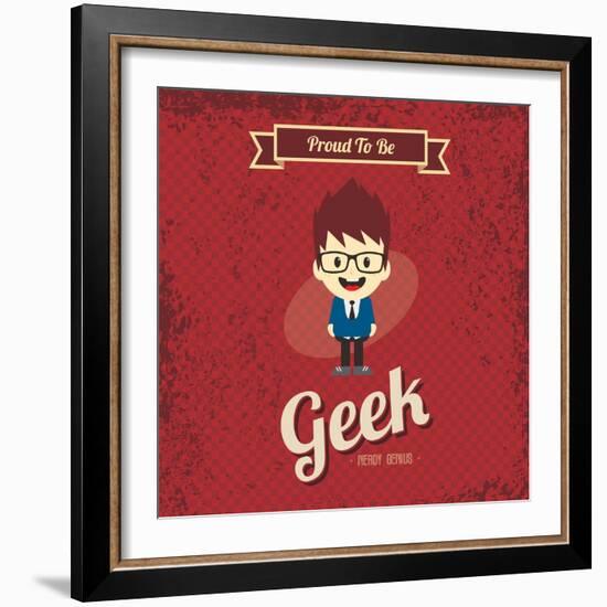 Cartoon Geek Character-vector1st-Framed Art Print