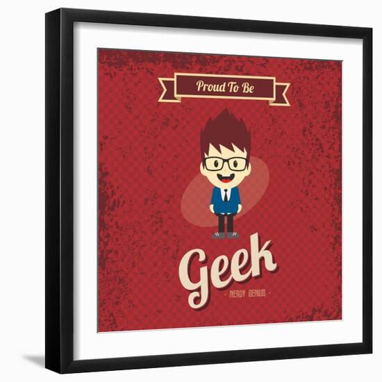 Cartoon Geek Character-vector1st-Framed Art Print