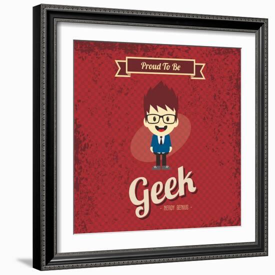 Cartoon Geek Character-vector1st-Framed Art Print