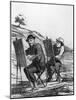 Cartoon Lampooning Landscape Painters, from 'Charivari' Magazine, 12 May, 1865 (Litho)-Honore Daumier-Mounted Giclee Print