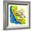 Cartoon Map of California.Travels-Daria_I-Framed Premium Giclee Print