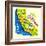 Cartoon Map of California.Travels-Daria_I-Framed Premium Giclee Print