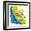 Cartoon Map of California.Travels-Daria_I-Framed Art Print