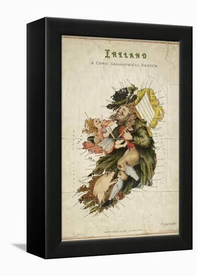 Cartoon Map Of Ireland As a Man With a Child-Lilian Lancaster-Framed Premier Image Canvas