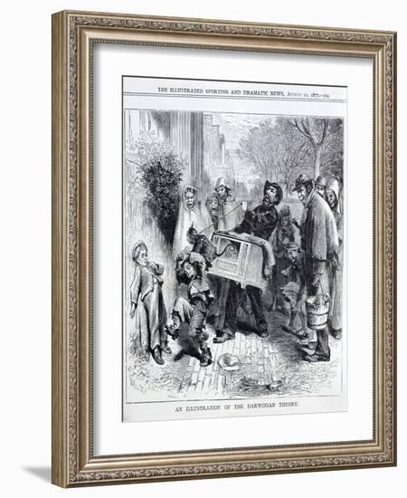 Cartoon of 1871 Mocking Darwin's Theory of Evolution-null-Framed Giclee Print