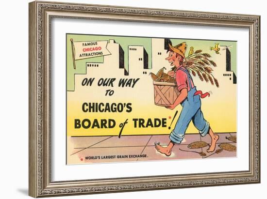 Cartoon of Chicago Board of Trade, Chicago, Illinois-null-Framed Art Print