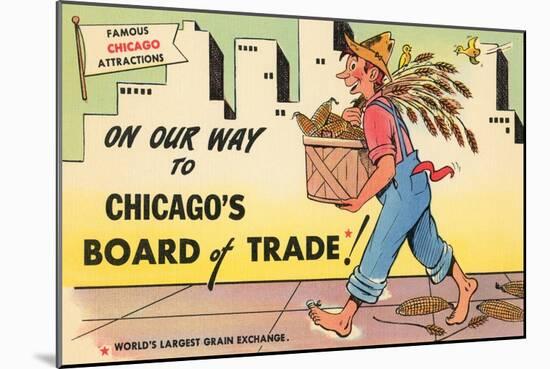 Cartoon of Chicago Board of Trade, Chicago, Illinois-null-Mounted Art Print