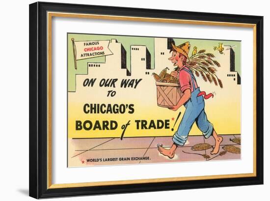 Cartoon of Chicago Board of Trade, Chicago, Illinois-null-Framed Art Print