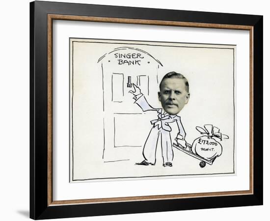 Cartoon of Managing Director William E Bullock, Singer and Company Ltd-null-Framed Giclee Print