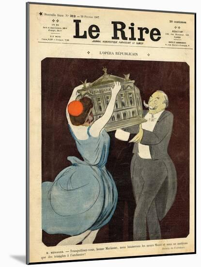 Cartoon of the Composer Andre Messager, from the Front Cover of 'Le Rire', February 23, 1907-Leonetto Cappiello-Mounted Giclee Print