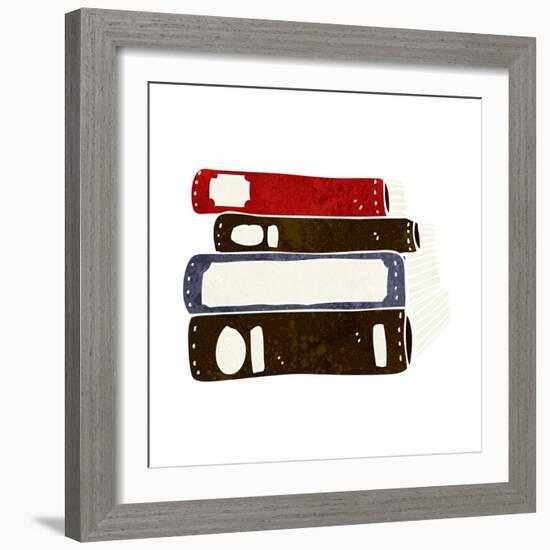 Cartoon Old Books-lineartestpilot-Framed Art Print