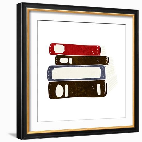 Cartoon Old Books-lineartestpilot-Framed Art Print