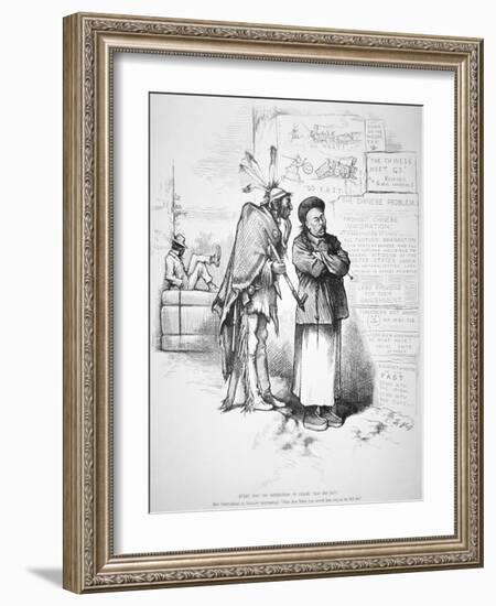 Cartoon Published in 'Harper's Weekly', on the White American Fear That the Chinese Will Crowd…-Thomas Nast-Framed Giclee Print