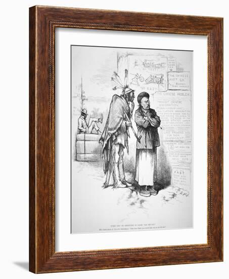 Cartoon Published in 'Harper's Weekly', on the White American Fear That the Chinese Will Crowd…-Thomas Nast-Framed Giclee Print