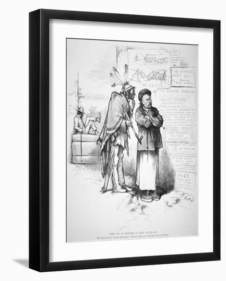 Cartoon Published in 'Harper's Weekly', on the White American Fear That the Chinese Will Crowd…-Thomas Nast-Framed Giclee Print