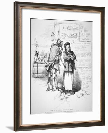 Cartoon Published in 'Harper's Weekly', on the White American Fear That the Chinese Will Crowd…-Thomas Nast-Framed Giclee Print