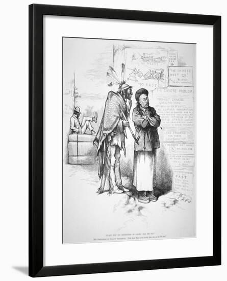 Cartoon Published in 'Harper's Weekly', on the White American Fear That the Chinese Will Crowd…-Thomas Nast-Framed Giclee Print