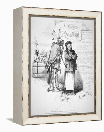 Cartoon Published in 'Harper's Weekly', on the White American Fear That the Chinese Will Crowd…-Thomas Nast-Framed Premier Image Canvas