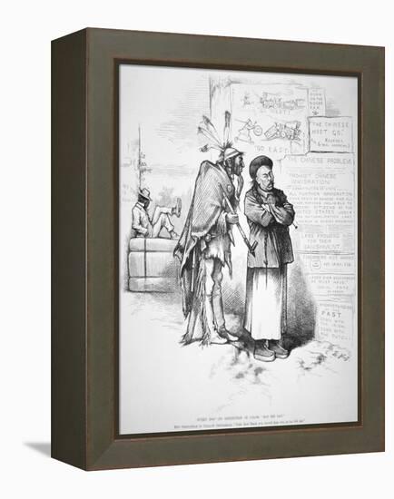 Cartoon Published in 'Harper's Weekly', on the White American Fear That the Chinese Will Crowd…-Thomas Nast-Framed Premier Image Canvas