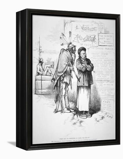 Cartoon Published in 'Harper's Weekly', on the White American Fear That the Chinese Will Crowd…-Thomas Nast-Framed Premier Image Canvas