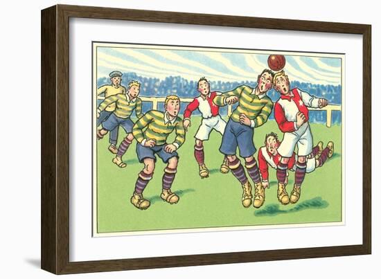 Cartoon Soccer Game-null-Framed Art Print