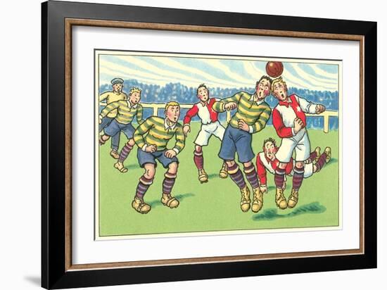 Cartoon Soccer Game-null-Framed Art Print