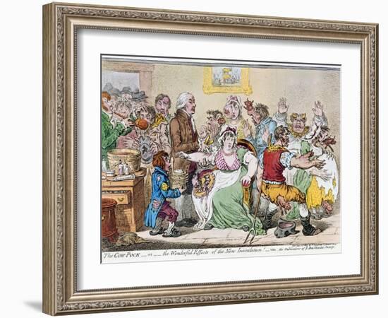 Cartoon: Vaccination, 1802-James Gillray-Framed Giclee Print