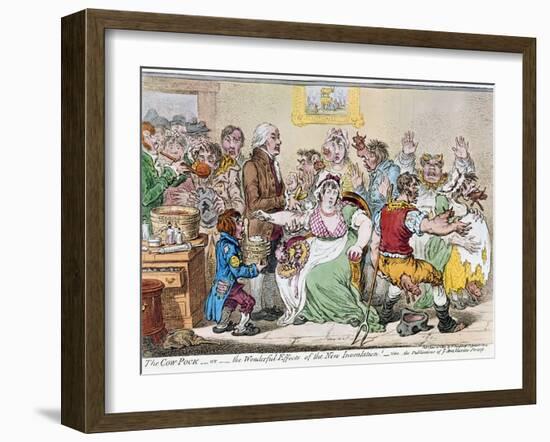 Cartoon: Vaccination, 1802-James Gillray-Framed Giclee Print
