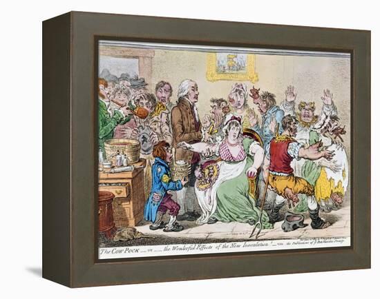 Cartoon: Vaccination, 1802-James Gillray-Framed Premier Image Canvas