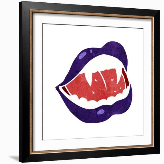 Cartoon Vampire Lips-lineartestpilot-Framed Art Print