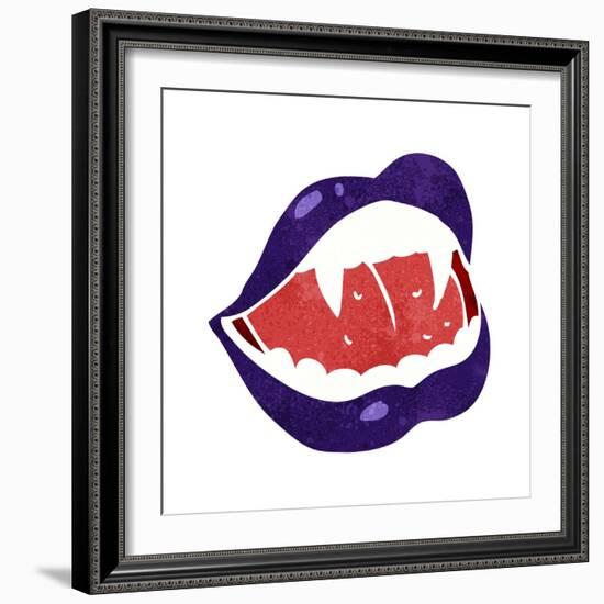 Cartoon Vampire Lips-lineartestpilot-Framed Art Print