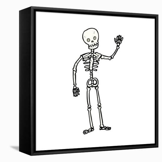 Cartoon Waving Skeleton-lineartestpilot-Framed Stretched Canvas