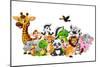 Cartoon Wild Animals Background-Dualororua-Mounted Art Print