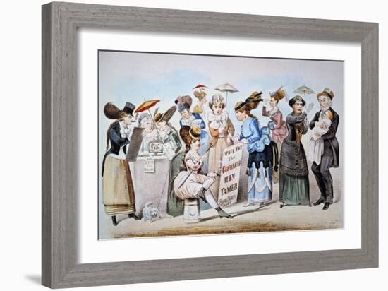 Cartoon: Women's Rights-Currier & Ives-Framed Giclee Print