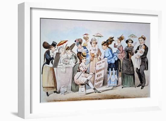 Cartoon: Women's Rights-Currier & Ives-Framed Giclee Print